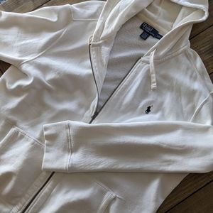 Polo Ralph Lauren White Fleece Hoodie